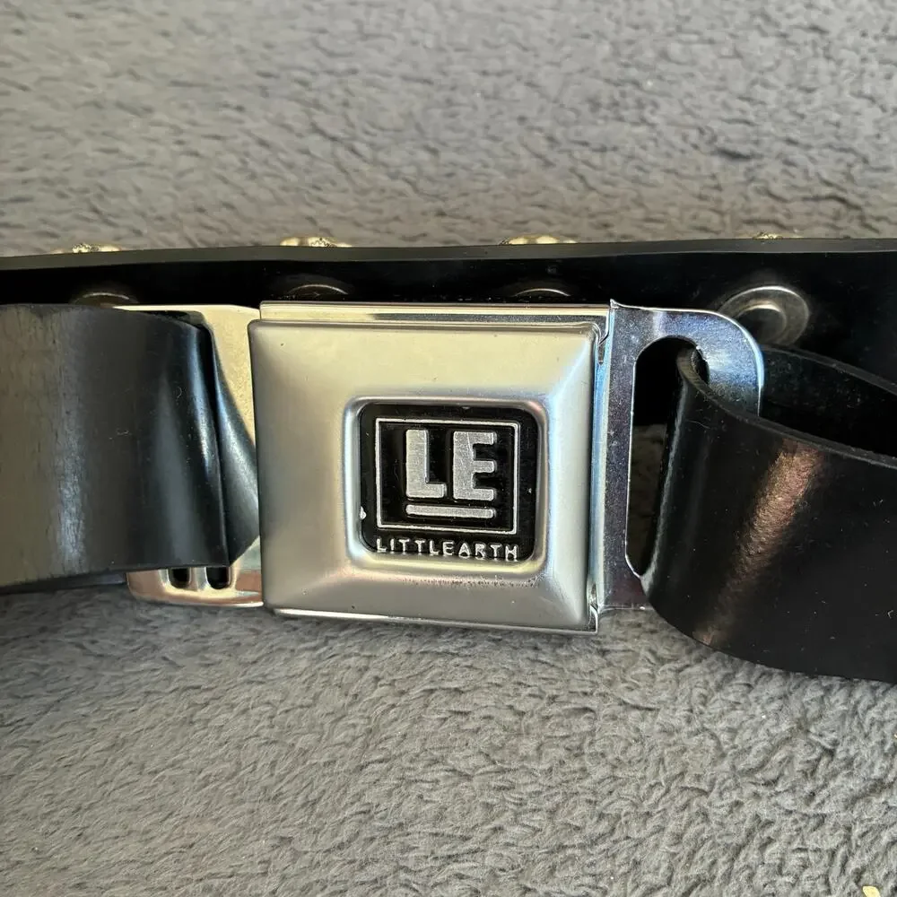 Little Earth Black Vintage Streetwear Buckle Soda Cap Belt Clasp Stamped Opener